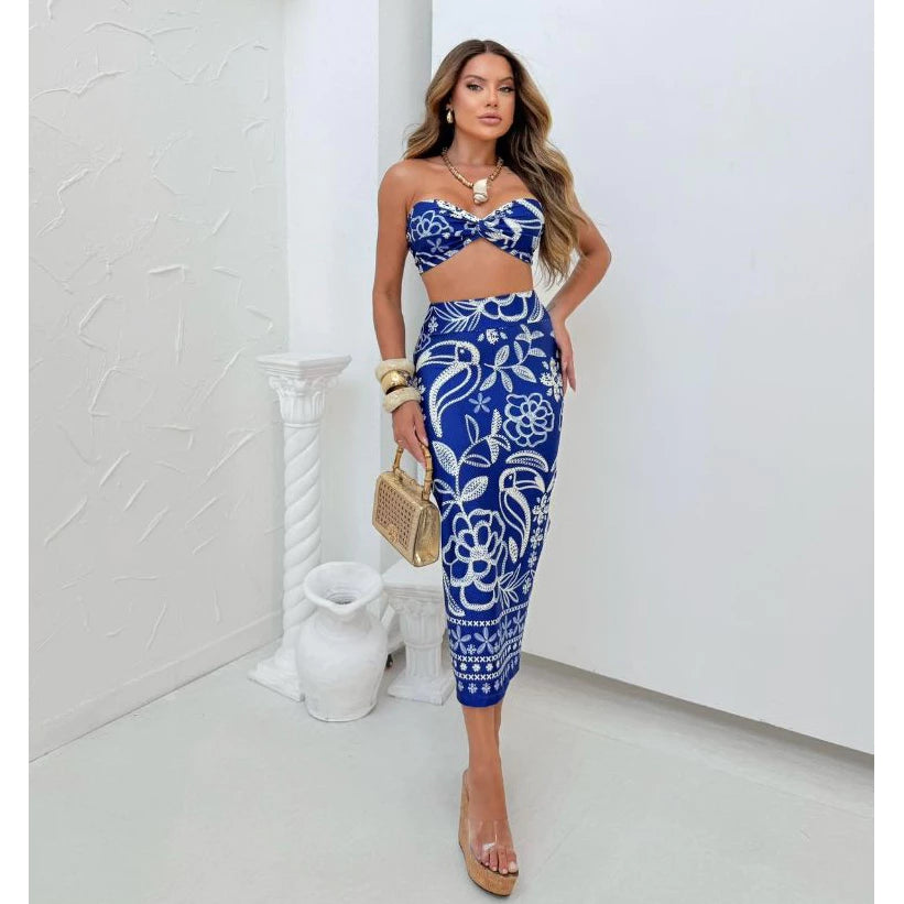 Conjunto Amanda Floral Azul - Verena