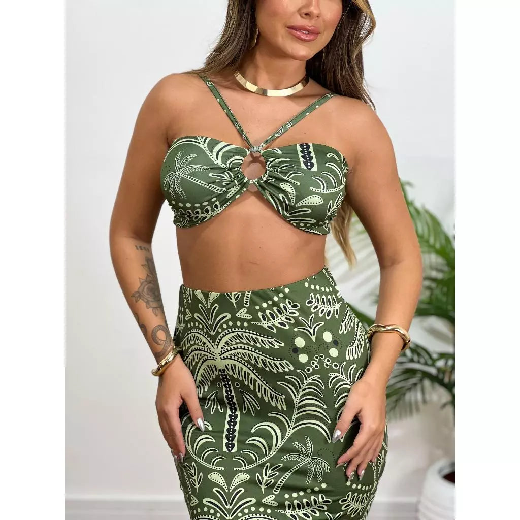 Conjunto Flora Tropical Verde - Verena