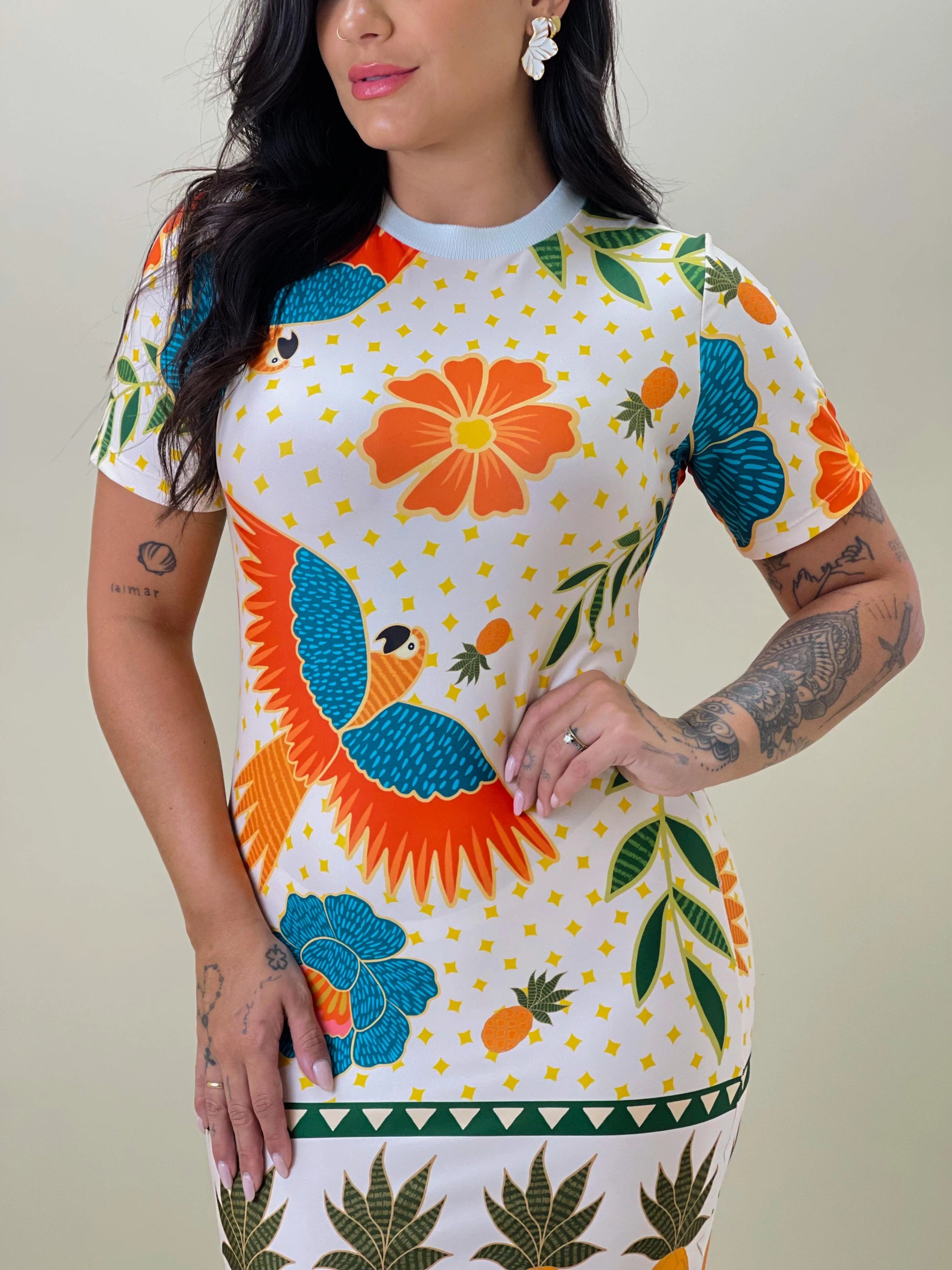 Vestido Midi Amanda Brisa Tropical - Verena